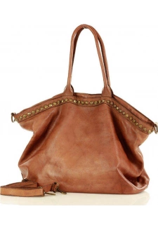 Marco Mazzini Camel dámská shopper kožená kabelka