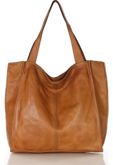 MARCO MAZZINI Camel kožená shopper kabelka