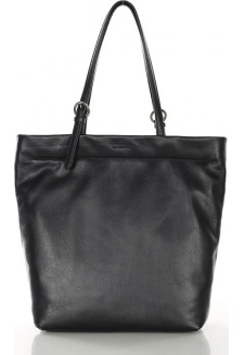 MARCO MAZZINI Černá dámská kožená shopper kabelka