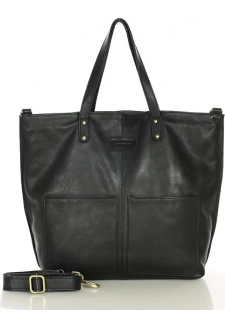 MARCO MAZZINI Černá dámská shopper kabelka z velbloudí kůže