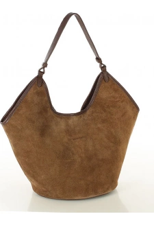 MARCO MAZZINI Hnědá kožená hobo kabelka