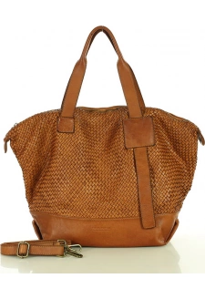 Marco Mazzini Camel dámská kožená shopper kabelka