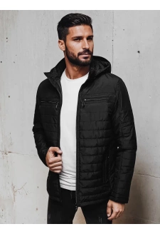 Kurtka męska pikowana z kapturem czarna Dstreet TX5009