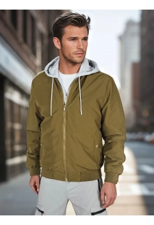 Kurtka męska bomberka z kapturem zielona Dstreet TX5022