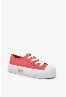 Dětské juniorskÉ plátěné tenisky LEE ISLA C LOW JR – korálové