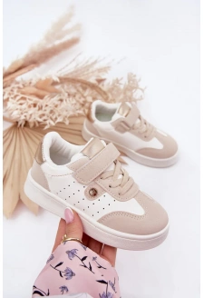 Dívčí sportovní tenisky na suchý zip – béžové Zarina