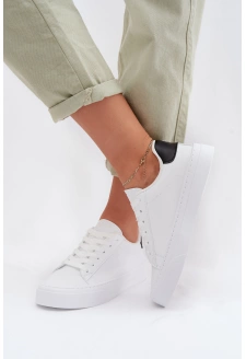 Dámské tenisky z eko kůže Big Star HI-POLY SYSTEM – bílé