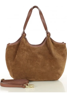 MARCO MAZZINI Hnědá semišová hobo kabelka