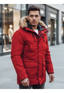 Kurtka męska parka zimowa czerwona Dstreet TX2995z