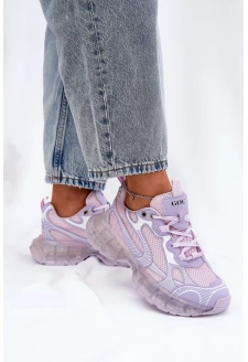 Dámské kožené sneakersy GOE – fialové