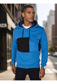 Bluza męska z kapturem niebieska Dstreet BX5912