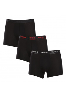 3PACK pánské boxerky HUGO černé