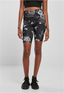 Dámské kraťasy High Waist Tech Mesh AOP Cycle Shorts darkflower