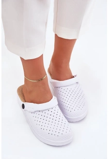 Dámské pěnové pantofle typu clogs Faylina – bílé