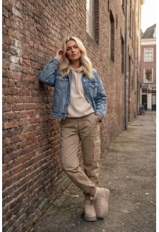 Dámské sněhule z přírodního semiše Mairene – béžové