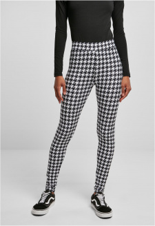 Dámské měkké legíny AOP blackhoundstooth