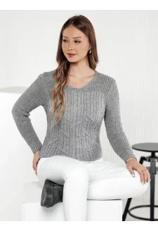 Dámský svetr LAVIRTA světle šedý Dstreet MY2385