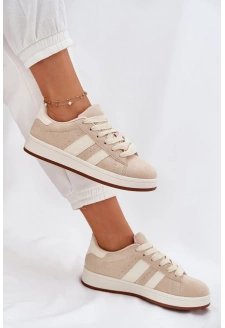 Dámské sneakersy z eko semiše Arlenina – béžové