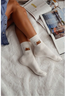 Dámské ponožky s kapibarou – ecru