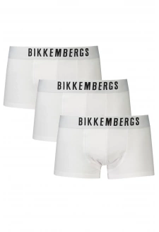 3PACK Pánské boxerky Bikkembergs bílé
