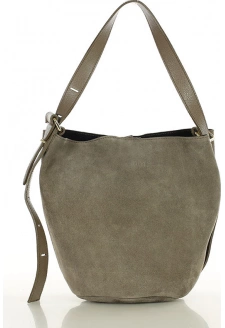 MARCO MAZZINI Béžová taupe dámská kožená shopper kabelka