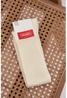 Podkolenky z merino vlny – ecru