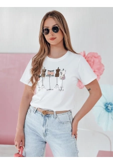 T-shirt damskie z nadrukiem MANETEE biały Dstreet RY2728