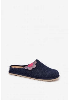 Dámské pantofle s květinou Inblu – tmavě modré