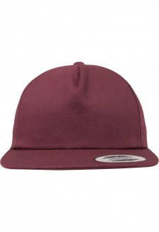 Nestrukturovaný 5panelový Snapback kaštanově hnědý