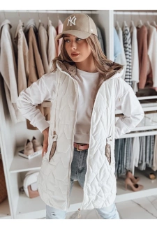 Kamizelka damska przejściowa pikowana GLITTI biała Dstreet TY4805