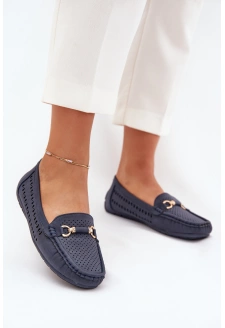 Dámské perforované mokasíny s ozdobou Kaydance – granátové