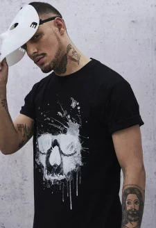 Vodní barva Skull Tee černá