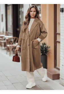 Płaszcz damski oversize AVELINNI długi beżowy Dstreet NY0694