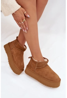 Dámské sněhule z přírodního semiše Mairene – camel