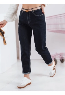Spodnie damskie jeansowe mom fit STRAIGHTY ciemnogranatowe Dstreet UY2390