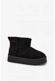 Dámské sněhule na platformě s prošíváním Big Star – černé