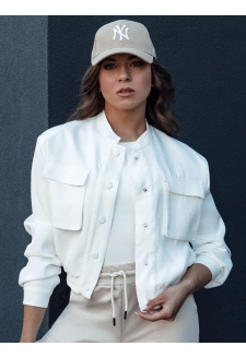 Kurtka damska bomberka PRIEV biała Dstreet TY4305