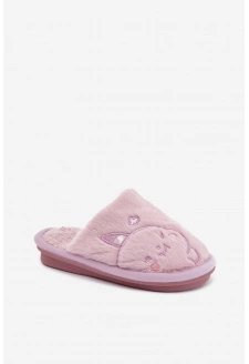 Dětské bačkory s kožíškem – fialové Norene