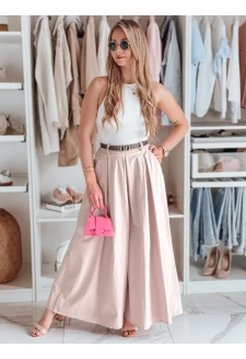 Spódnico-spodnie z paskiem FLOWES różowe Dstreet UY2590