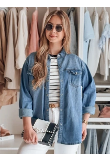 Koszula damska jeansowa oversize DENIMOVA niebieska Dstreet DY0467