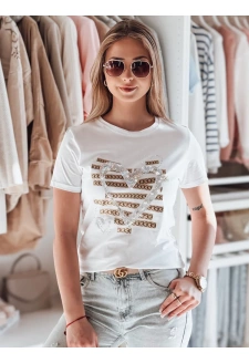 T-shirt damskie w serca MARISS biały Dstreet RY2739