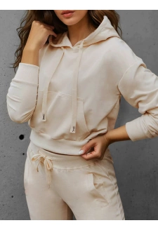 Bluza damska z kapturem kremowa Dstreet BY1536