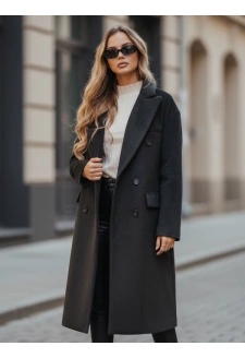 Płaszcz zimowy damski długi oversize czarny Dstreet NY0765z