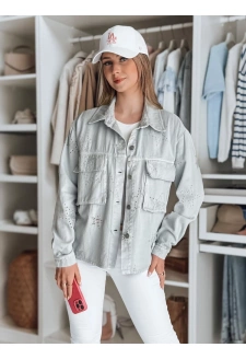 Kurtka damska przejściowa one size w gwiazki STRASHINE jasnoszara Dstreet TY4845