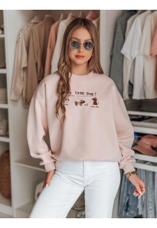 Bluza damska oversize z jamnikami JAMNIKOVE różowa Dstreet BY1497