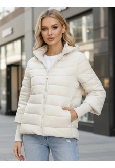 Kurtka damska pikowana z kapturem biała Dstreet ty5355