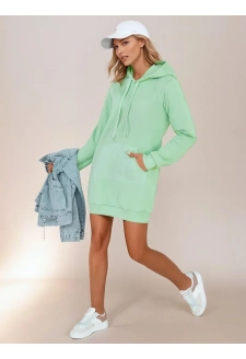 Bluza damska długa z kapturem oversize TIMMY miętowa Dstreet EY2561