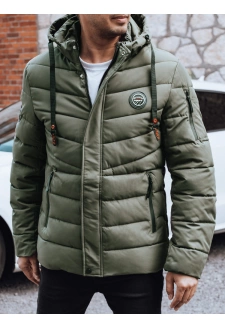 Kurtka męska zimowa pikowana z kapturem zielona Dstreet TX5058