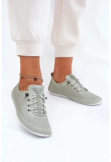 Dámské polobotky z přírodní kůže Artiker – světle zelené