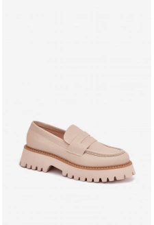 Dámské mokasíny na platformě Big Star – béžové